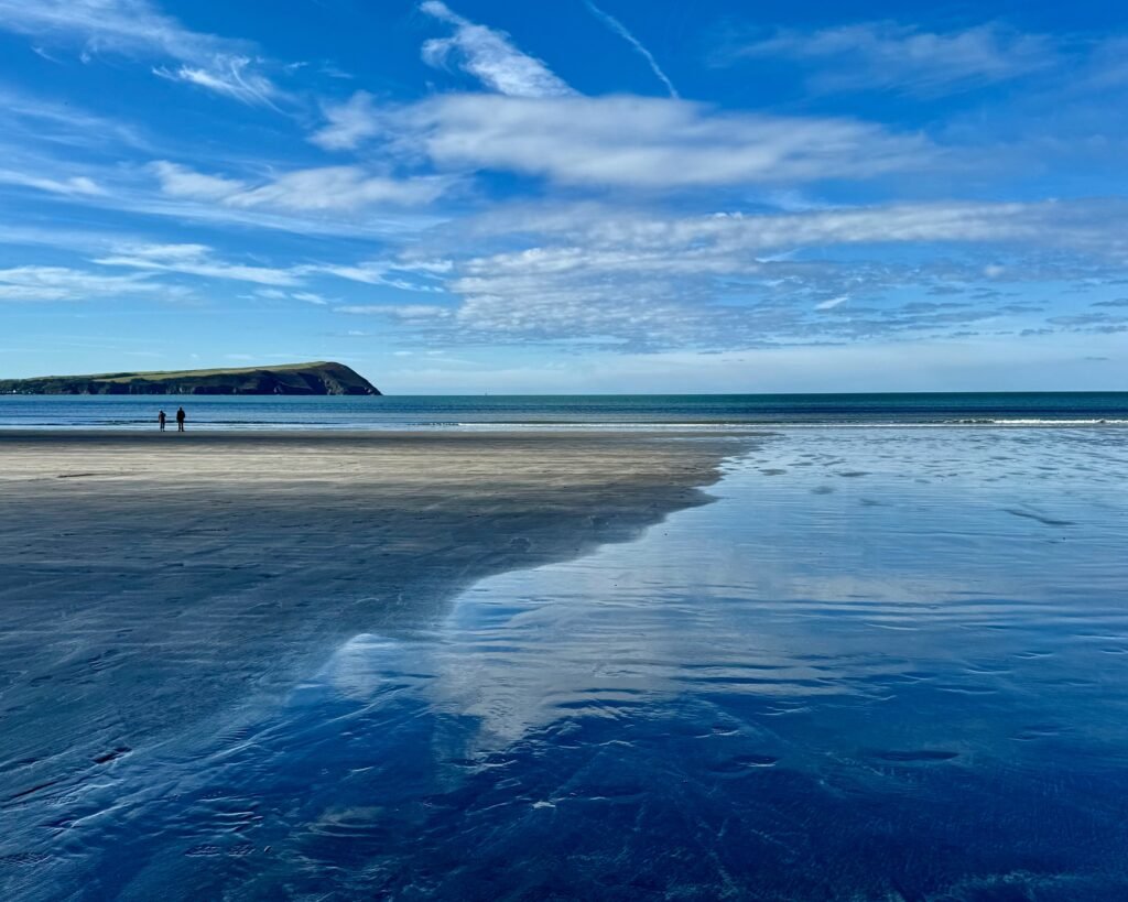 Blue autumn day at Newport Sands, Pembrokeshire, Wales