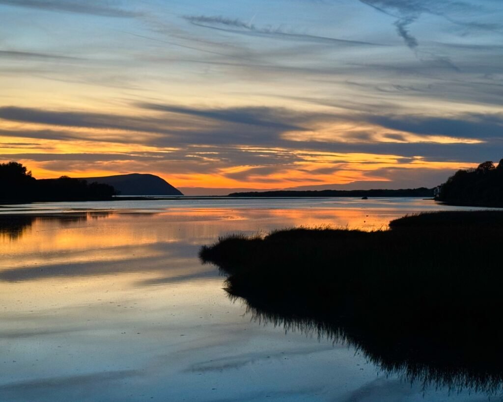 Twilight sky drama at Newport Estuary, Pembrokeshire, Wales