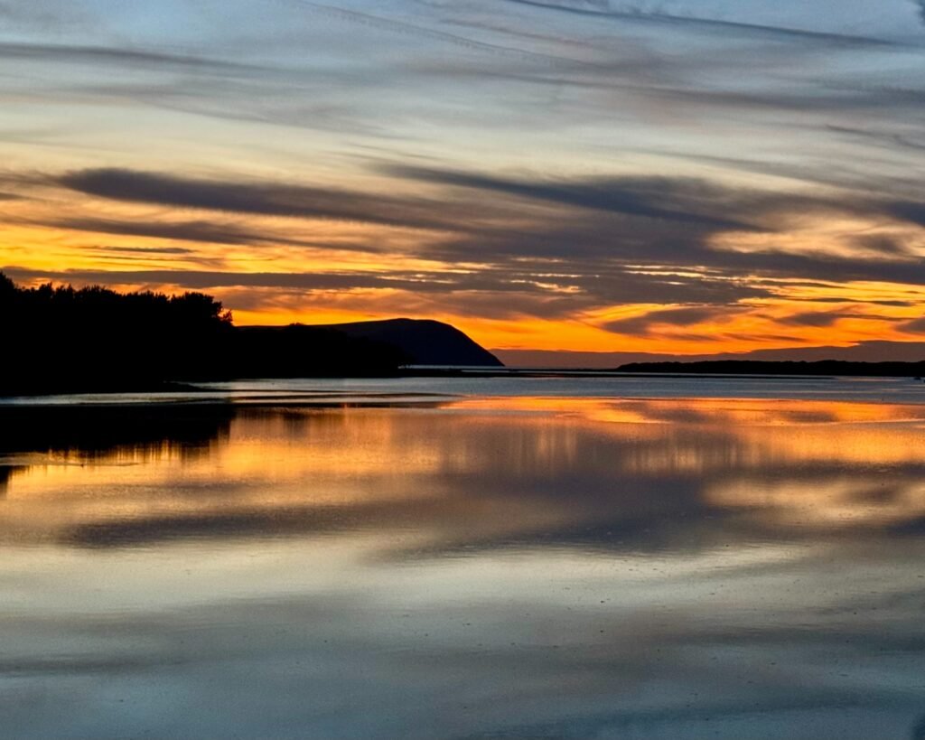 Twilight sky drama at Newport Estuary, Pembrokeshire, Wales