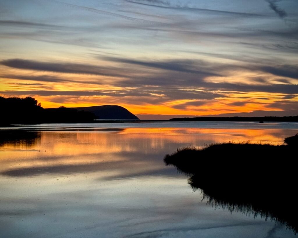 Twilight sky drama at Newport Estuary, Pembrokeshire, Wales