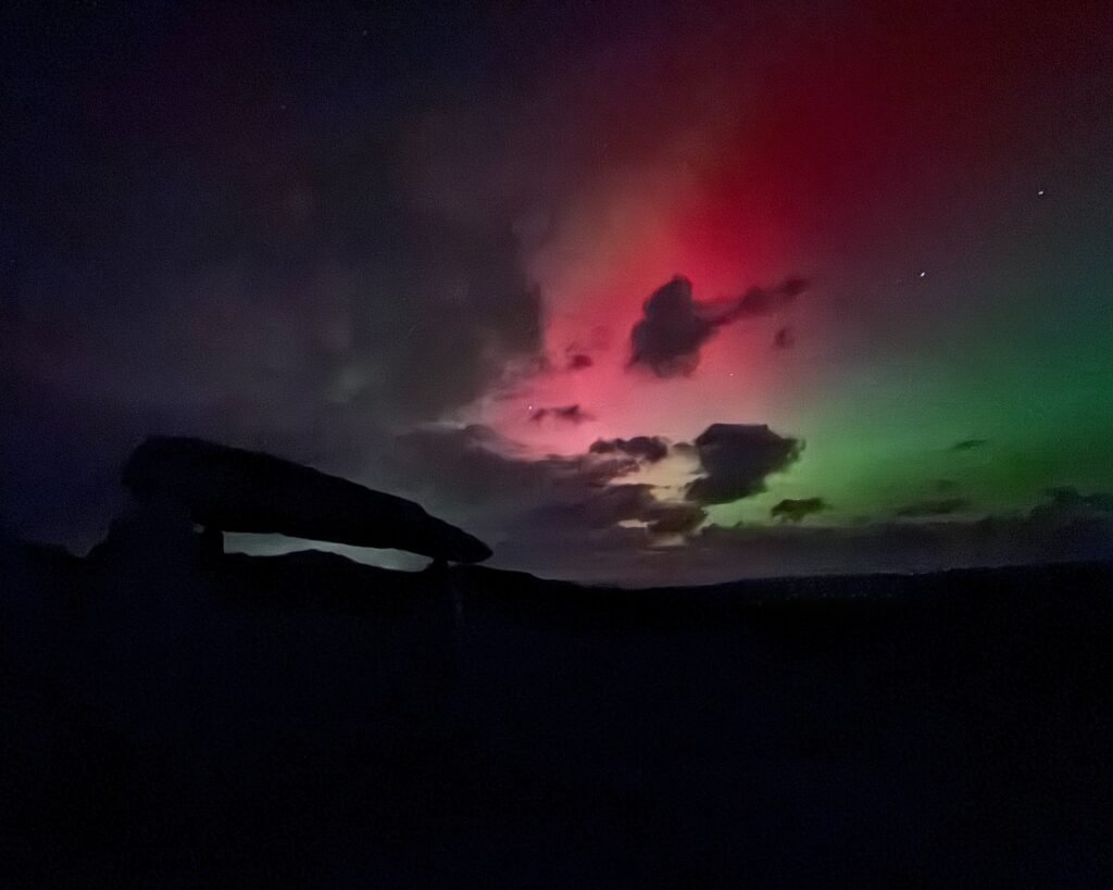 Aurora at Pentre Ifan burial chamber, Pembrokeshire, Wales