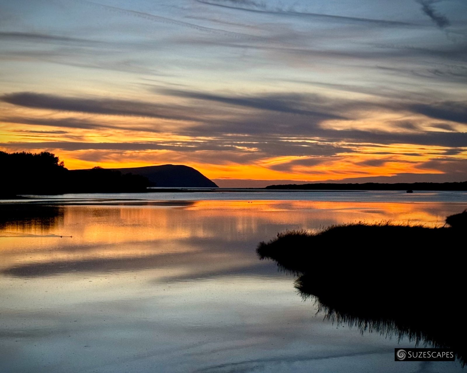 Twilight sky drama at Newport Estuary, Pembrokeshire, Wales