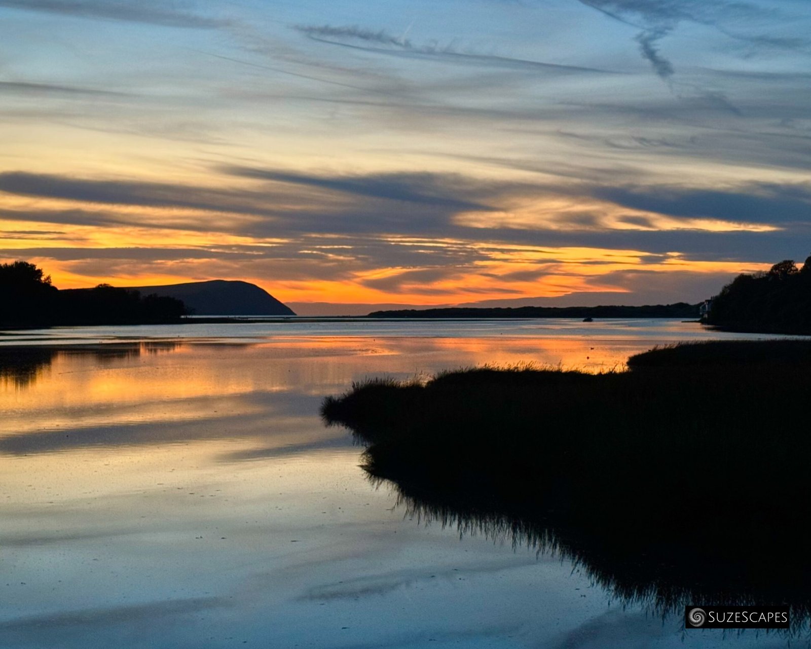 Twilight sky drama at Newport Estuary, Pembrokeshire, Wales