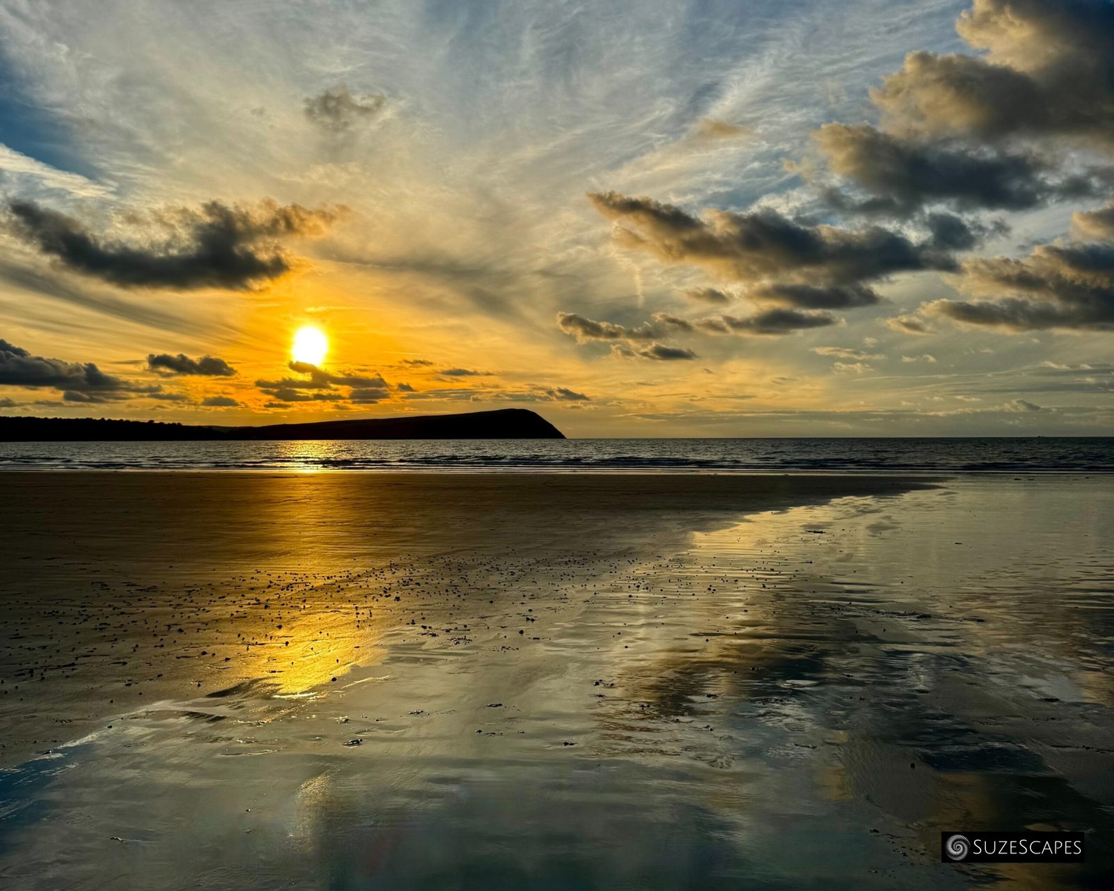 Golden hour at Newport Sands, Pembrokeshire, Wales