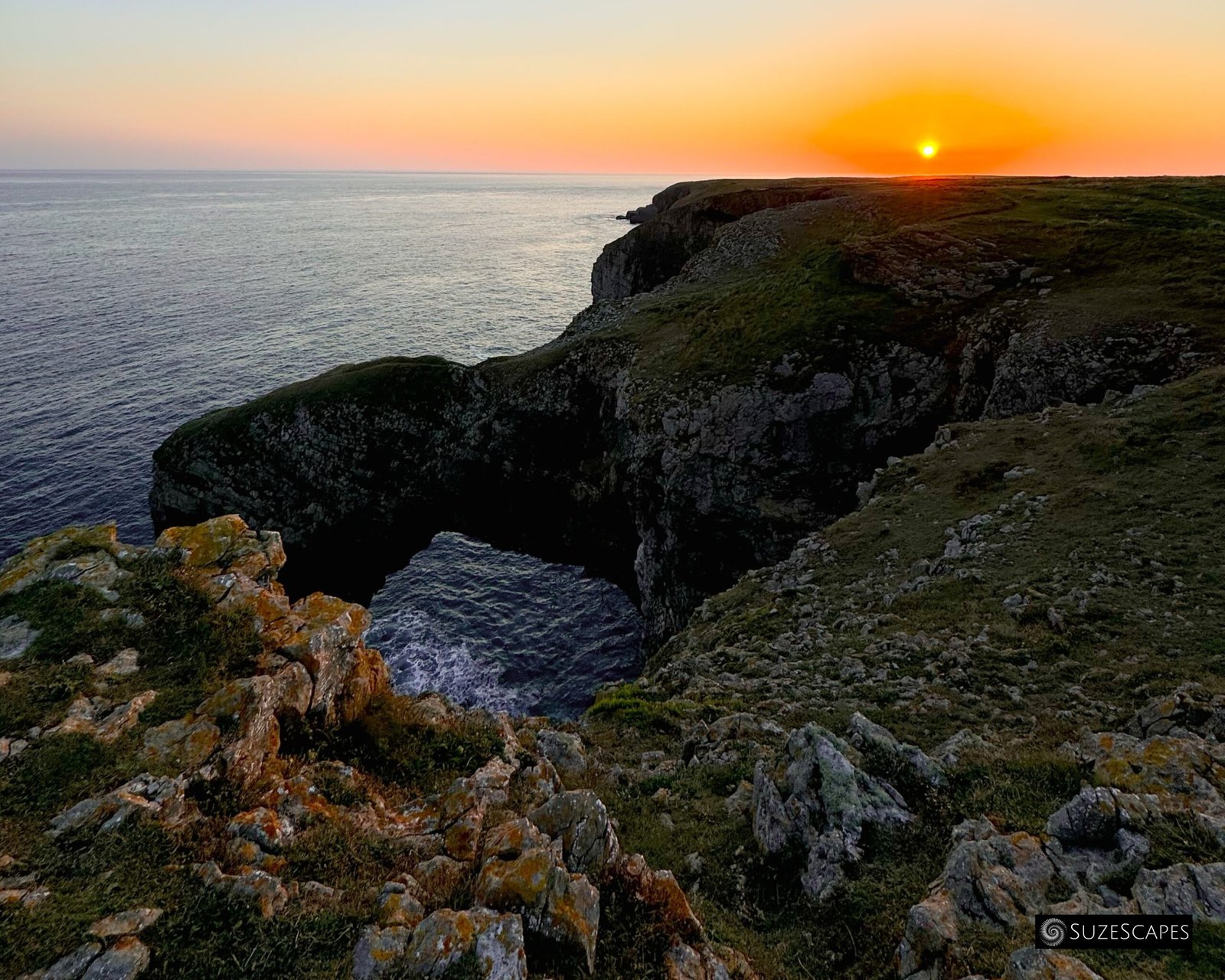 Sunset at the Green Bridge of Wales, Pembrokeshire, Wales