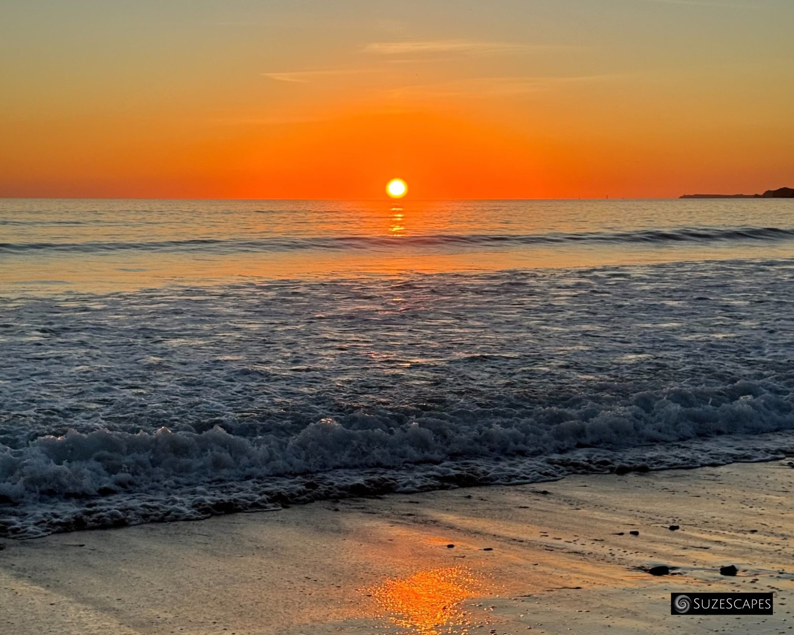 Sunset and sea at Freshwater West, Pembrokeshire, Wales