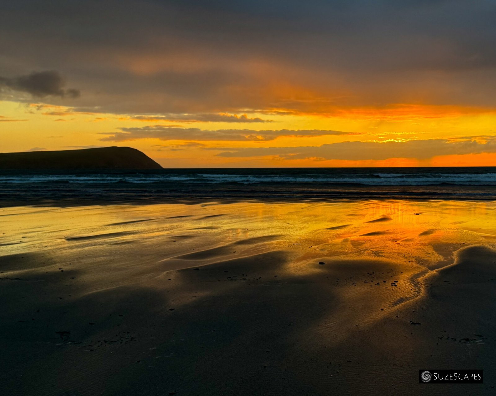 Golden sundown at Newport Sands, Pembrokeshire, Wales
