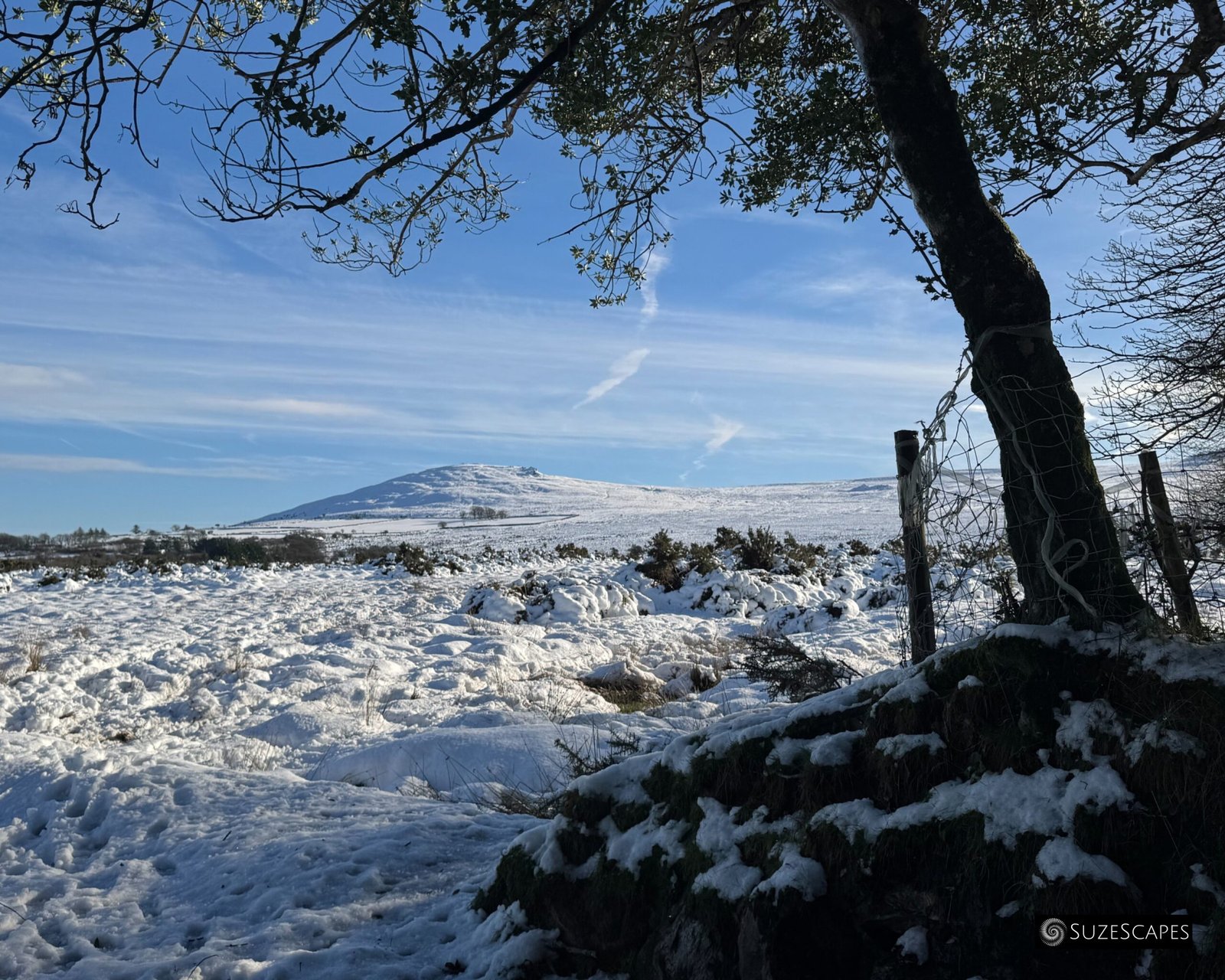 Snowy view to Foel Drygarn, Pembrokeshire, Wales